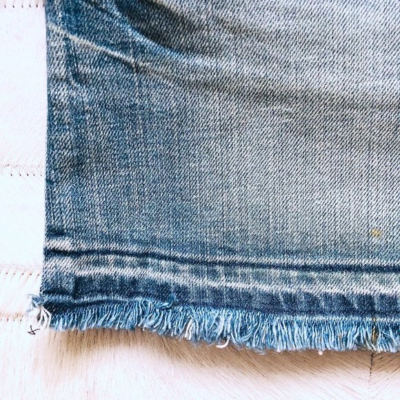 575 Denim Distressed Denim Mini Skirt - Picture 6 of 7